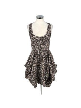 All Saints Y2K Ditzy Ezra Parachute Dress Floral Black Pink Sleeveless Size 8 US